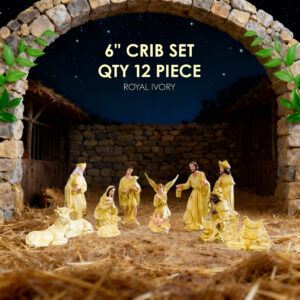 6-Inch Premium Nativity Crib Set